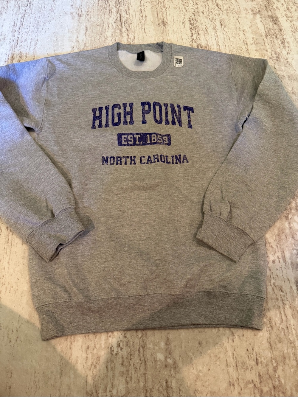 Gildan Gray Crewneck Sweatshirt with Purple 'High Point' Print